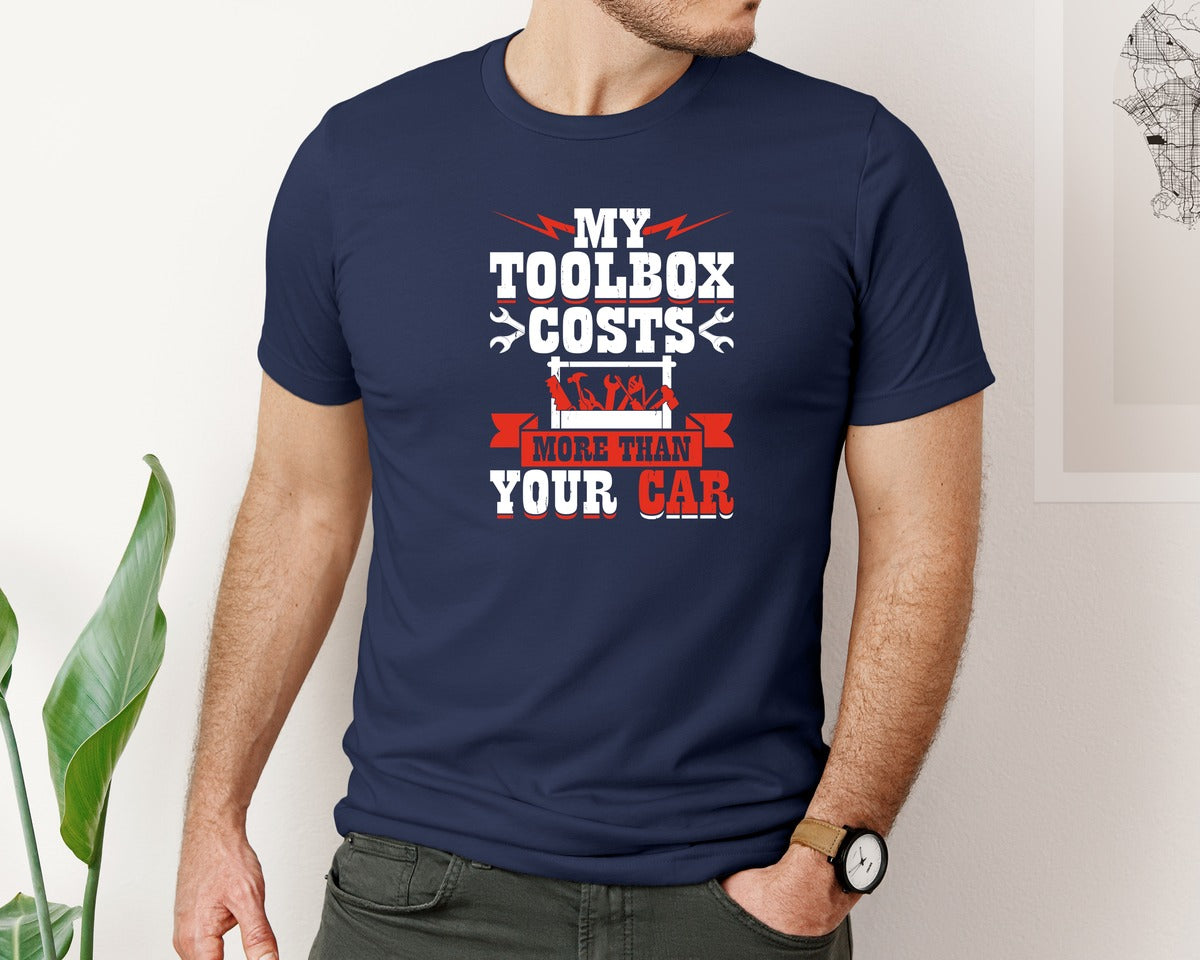 brand:Bella Canvas|color:Navy|Vintage Engineer Mechanic T Shirt Design 22 Graphic T-Shirt