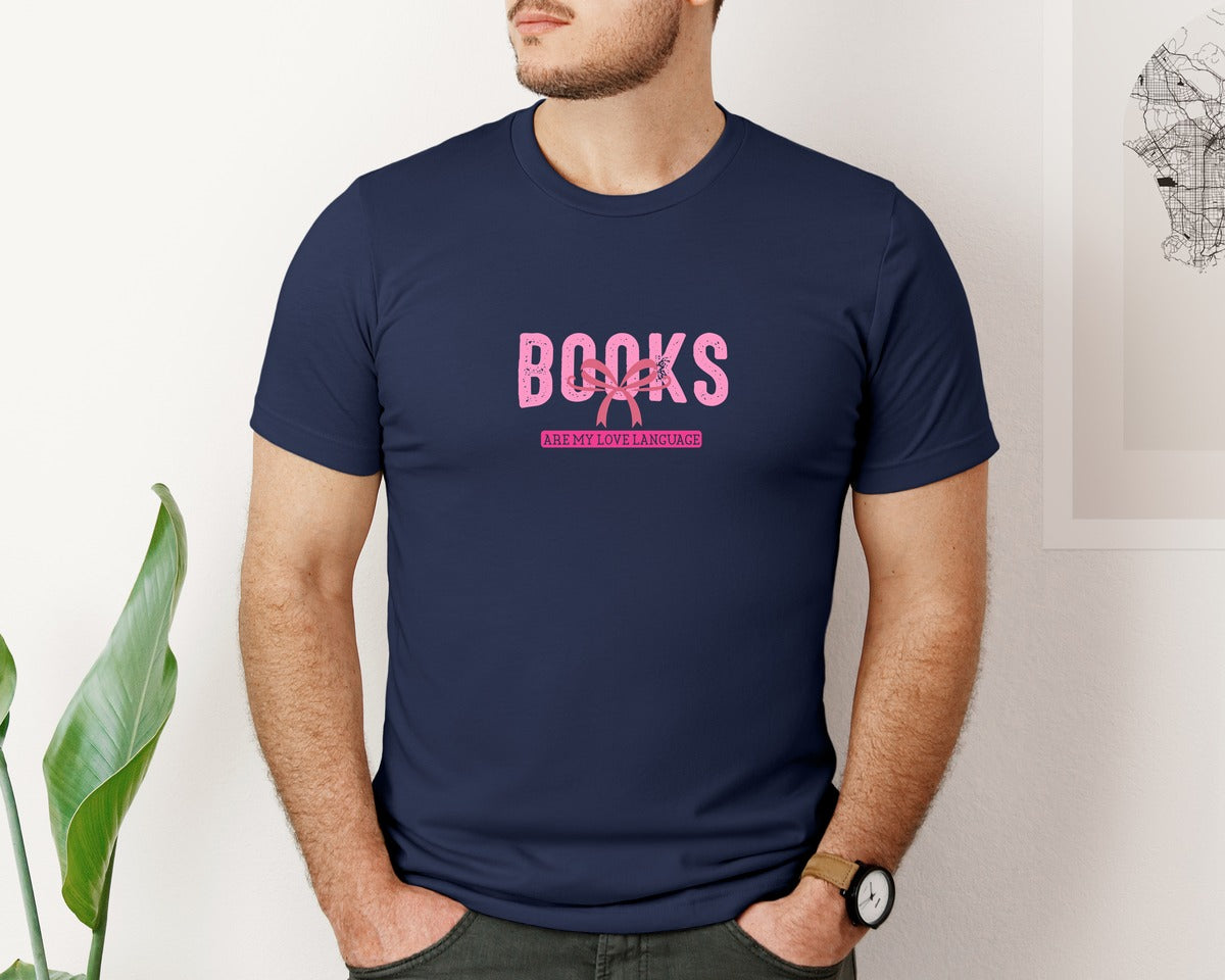 brand:Bella Canvas|color:Navy|Valentine Book Lover Books Graphic T-Shirt