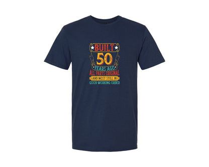 brand:Generic|color:Navy|Built 50 Years Ago All Parts Original Graphic T-Shirt