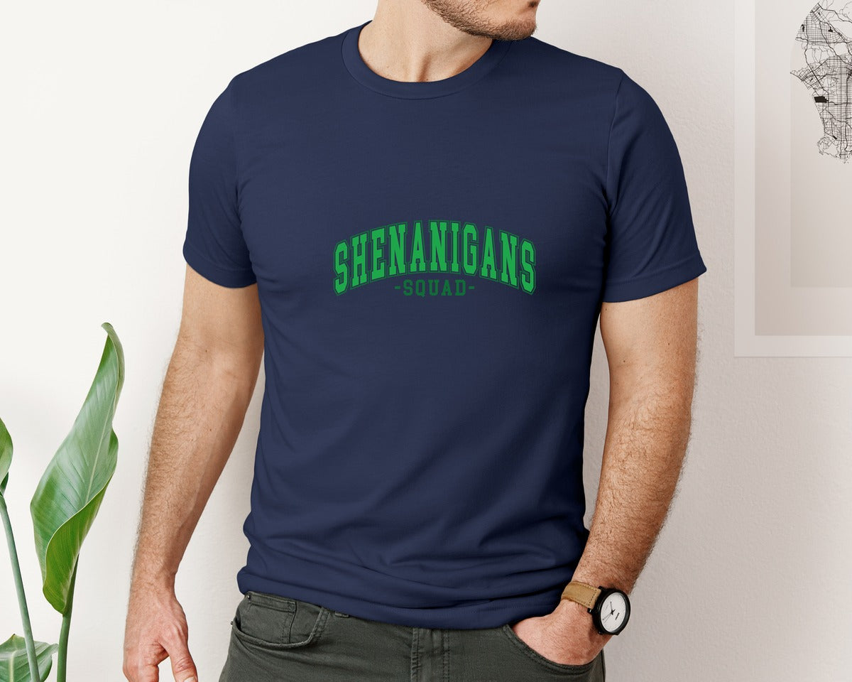 brand:Bella Canvas|color:Navy|St Patricks Day Shenanigans Squad Graphic T-Shirt