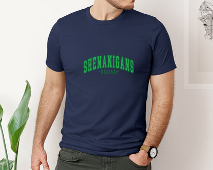brand:Bella Canvas|color:Navy|St Patricks Day Shenanigans Squad Graphic T-Shirt