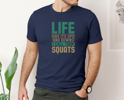 brand:Bella Canvas|color:Navy|Funny Fitness Gym Design Graphic T-Shirt