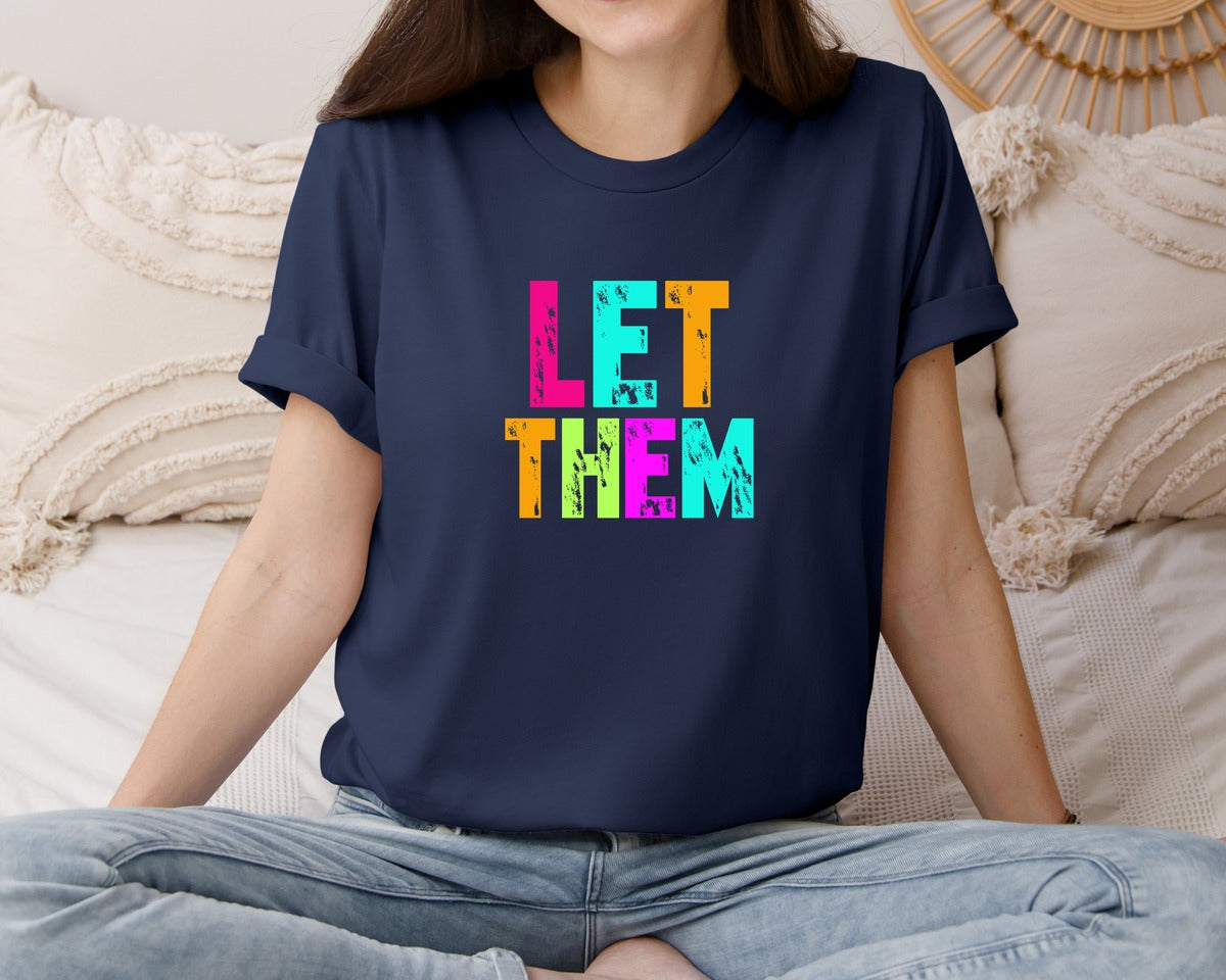 brand:Bella Canvas|color:Navy|Preppy Let Them Inspirational 2 Graphic T-Shirt