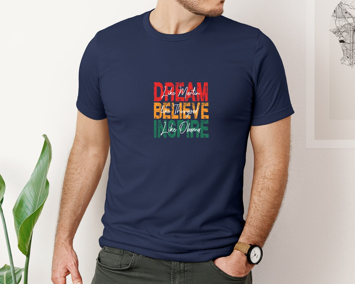brand:Bella Canvas|color:Navy|Juneteenth Mlk Black History Graphic T-Shirt