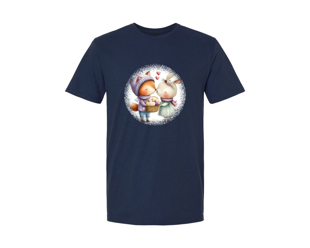 brand:Generic|color:Navy|Couple Animals Round Tshirt 38 Graphic T-Shirt