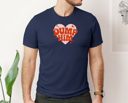 brand:Bella Canvas|color:Navy|Funny Breakup Anti Valentine Heart Graphic T-Shirt