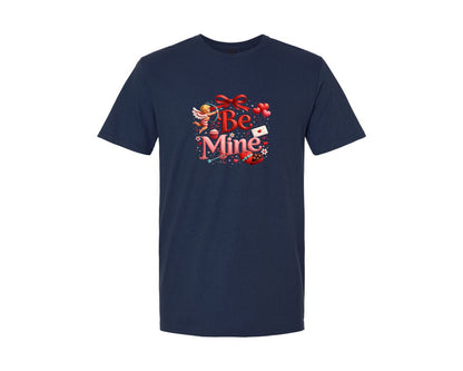 brand:Generic|color:Navy|Be Mine Valentine Cupid Design Graphic T-Shirt