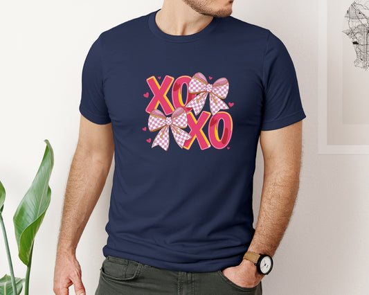 Heart Bows Pink Coquette Valentine Graphic T-Shirt