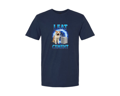 brand:Generic|color:Navy|I Eat Cement Cat Funny Meme Shirt Graphic T-Shirt