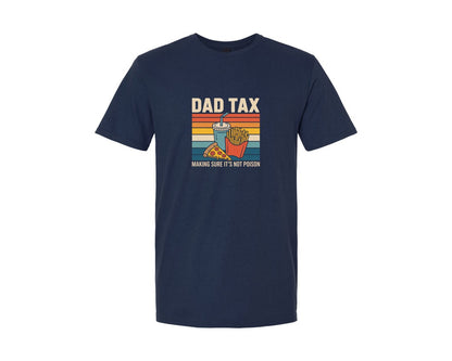 brand:Generic|color:Navy|Funny Dad Tax Retro Fast Food Graphic T-Shirt
