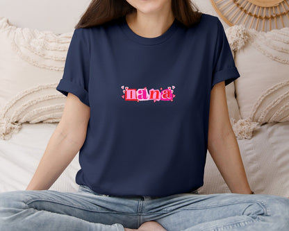 brand:Bella Canvas|color:Navy|Nana Valentine Ransom Letter Graphic T-Shirt
