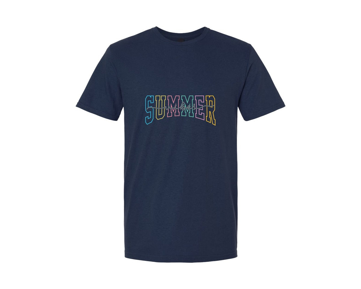 brand:Generic|color:Navy|Vacation Summer Vibes Beach Summer Graphic T-Shirt
