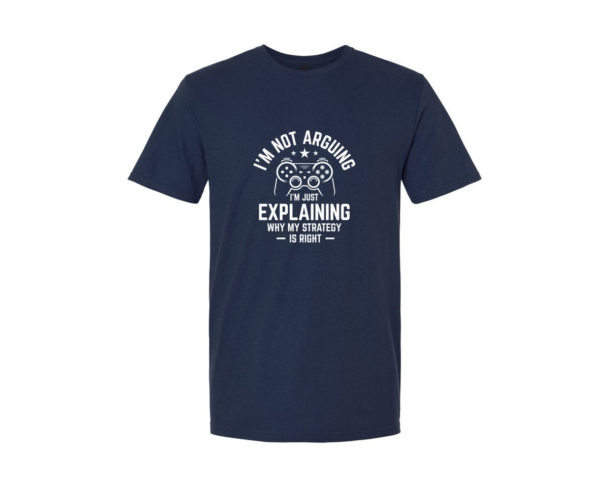 brand:Generic|color:Navy|Im Not Arguing Gamer Tshirt Design Graphic T-Shirt