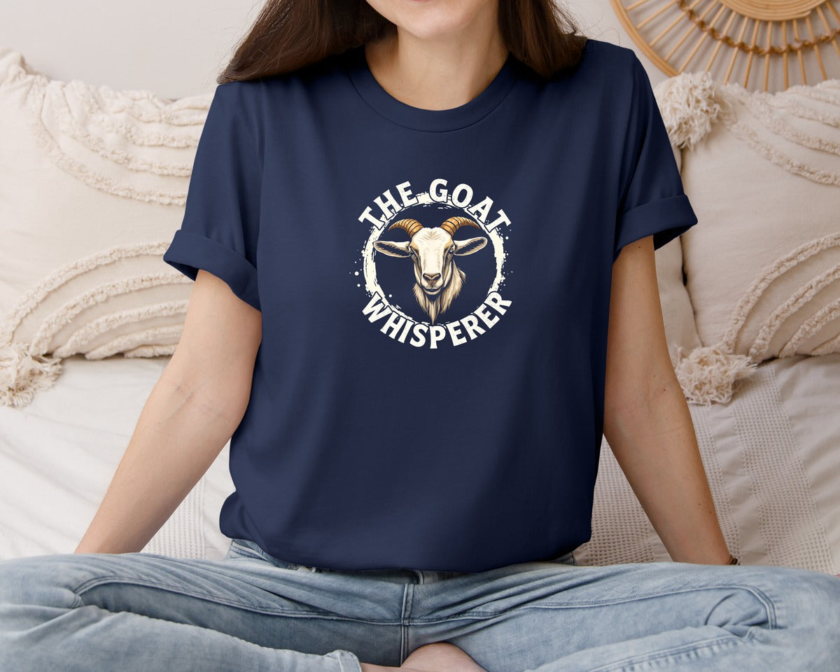 brand:Bella Canvas|color:Navy|The Goat Whisperer T Shirt Design 7 Graphic T-Shirt