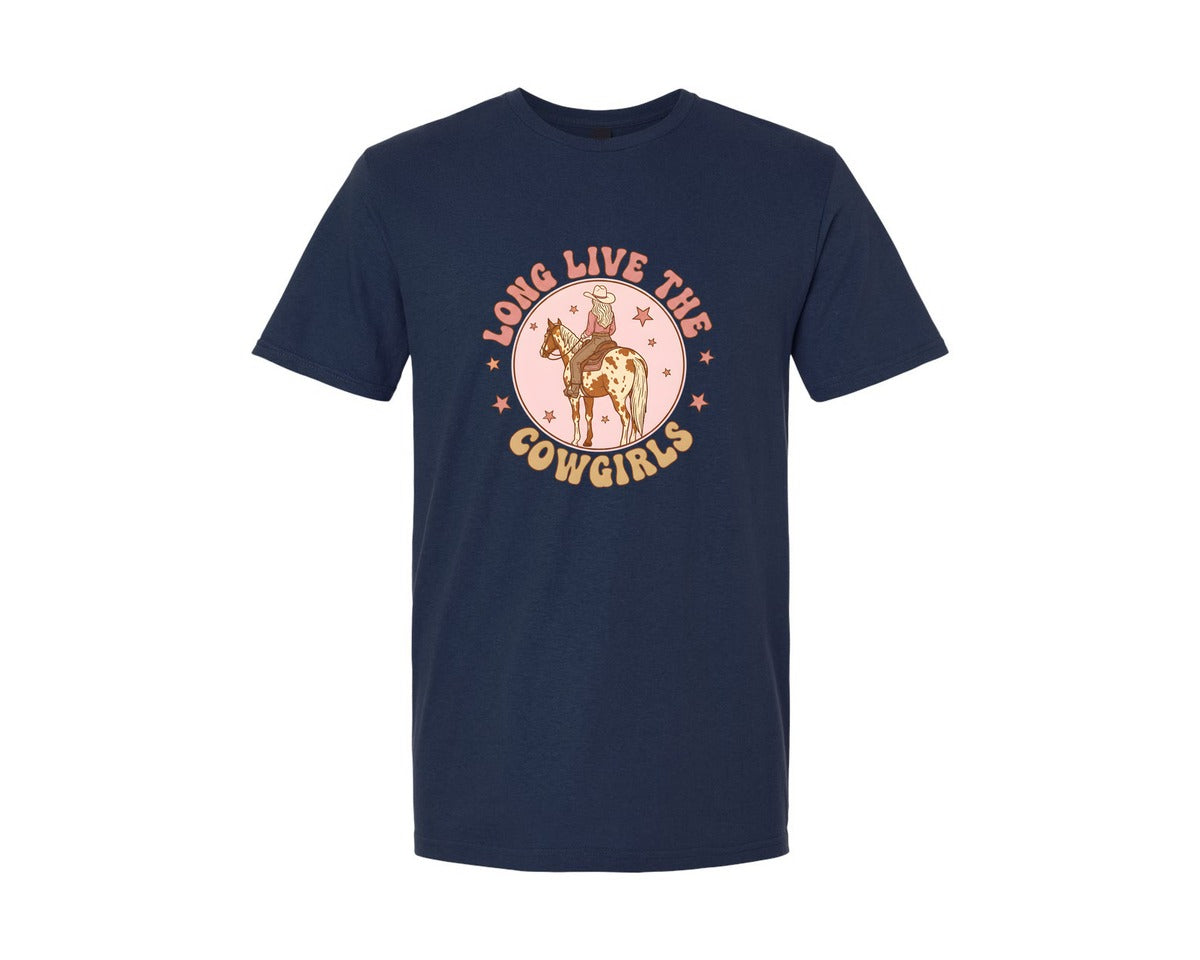 brand:Generic|color:Navy|Long Live The Cowgirls Western Graphic T-Shirt
