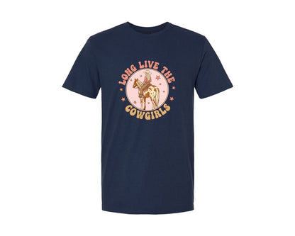 brand:Generic|color:Navy|Long Live The Cowgirls Western Graphic T-Shirt