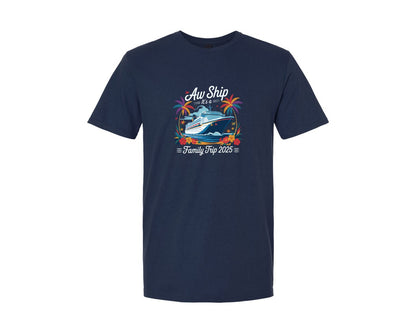 brand:Generic|color:Navy|Aw Ship Family Trip Cruise Squad Travel Graphic T-Shirt