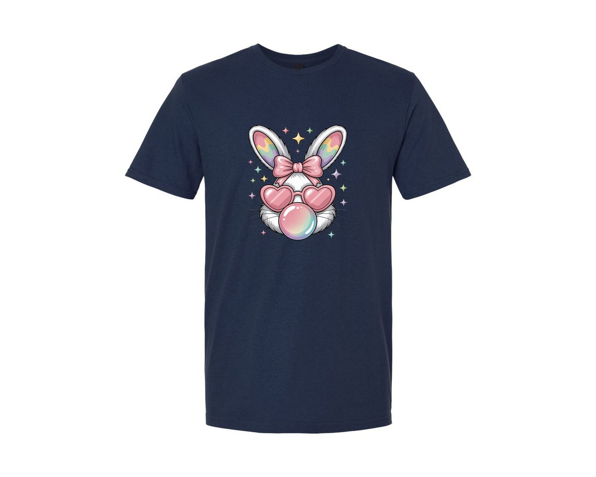 brand:Generic|color:Navy|Easter Bunny Coquette Pngbubble Gum Graphic T-Shirt