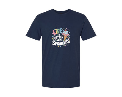 brand:Generic|color:Navy|Life Is Better Sprinkles T Shirt Design Graphic T-Shirt