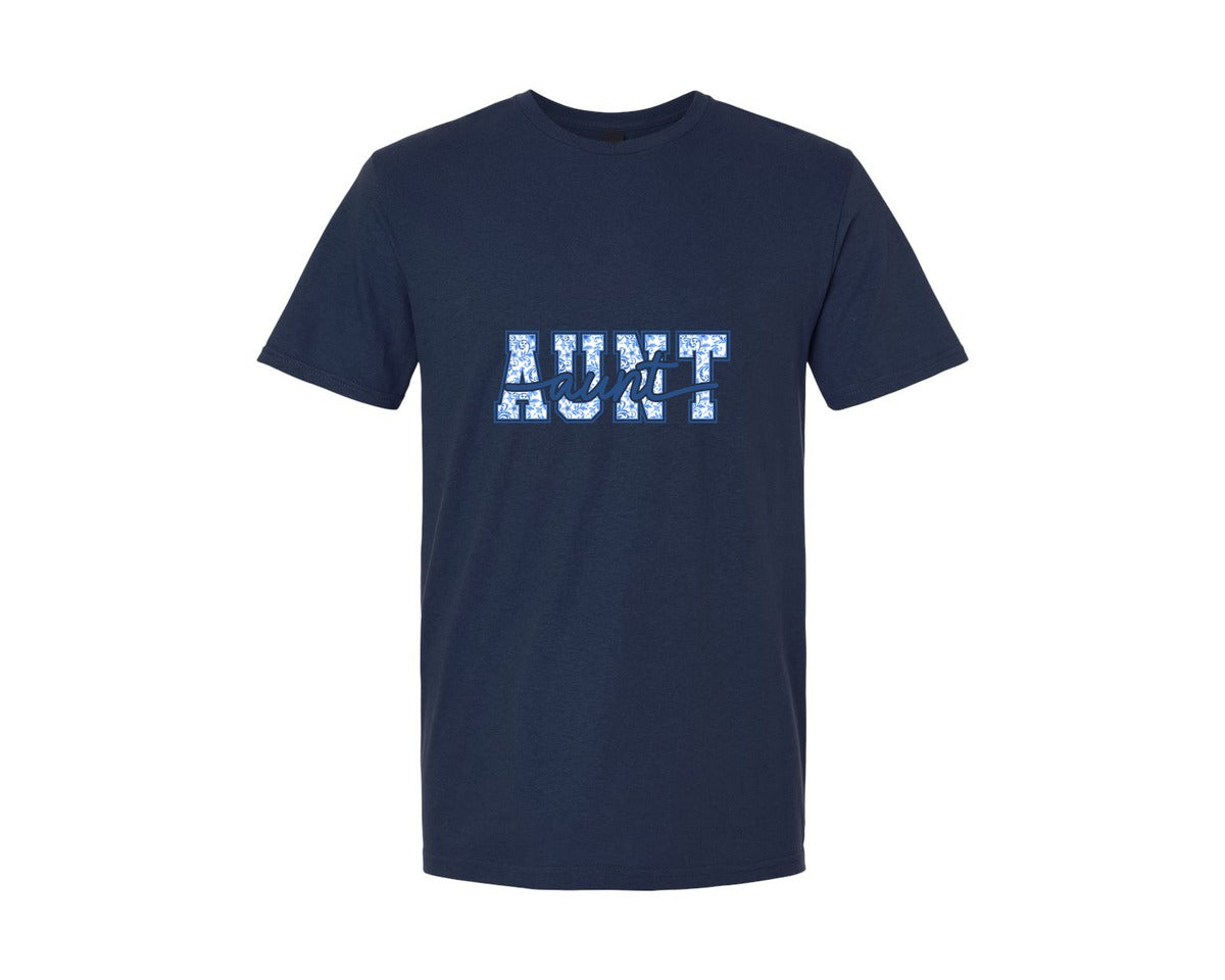 brand:Generic|color:Navy|Coquette Bow Aunt Chinoiserie Graphic T-Shirt