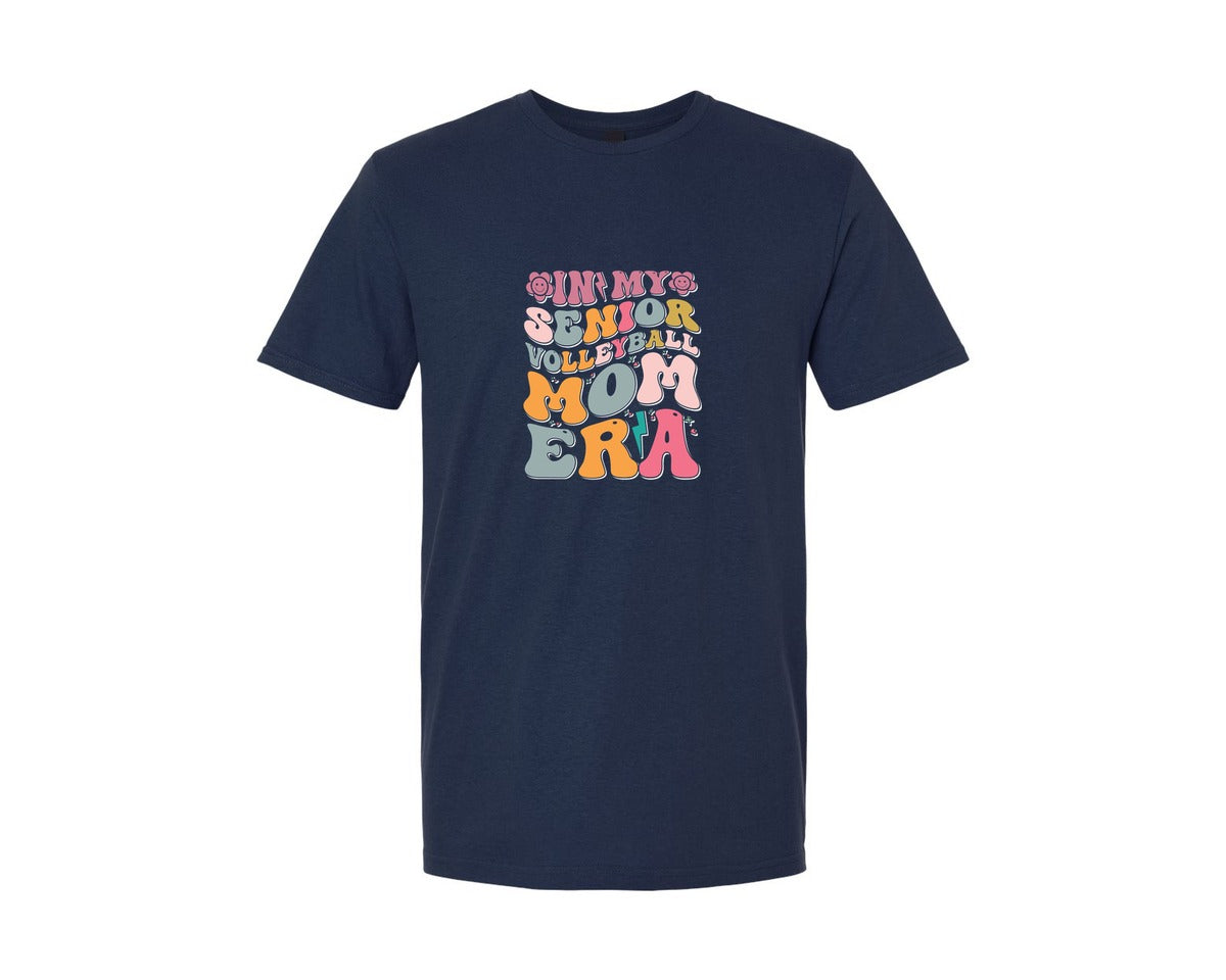 brand:Generic|color:Navy|In My Senior Volleyball Mom Era Graphic T-Shirt