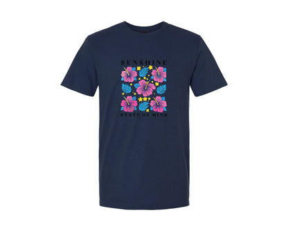 brand:Generic|color:Navy|Sunshine State Of Mind Summer Graphic T-Shirt