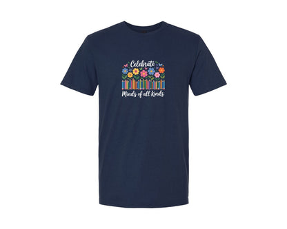 brand:Generic|color:Navy|Celebrate Minds Of All Kinds Shirt Graphic T-Shirt
