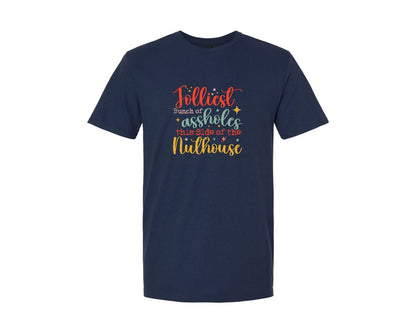 brand:Generic|color:Navy|Christmas Sassy Jolliest Bunch Of Graphic T-Shirt