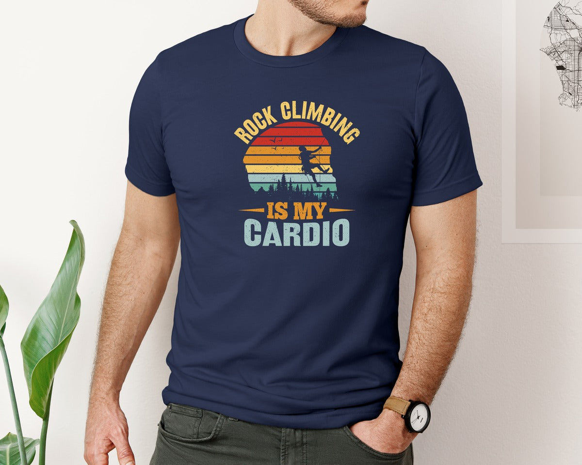 brand:Bella Canvas|color:Navy|Rock Climbing Graphic Graphic T-Shirt
