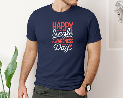 brand:Bella Canvas|color:Navy|Funny Anti Valentine Awareness Day Graphic T-Shirt