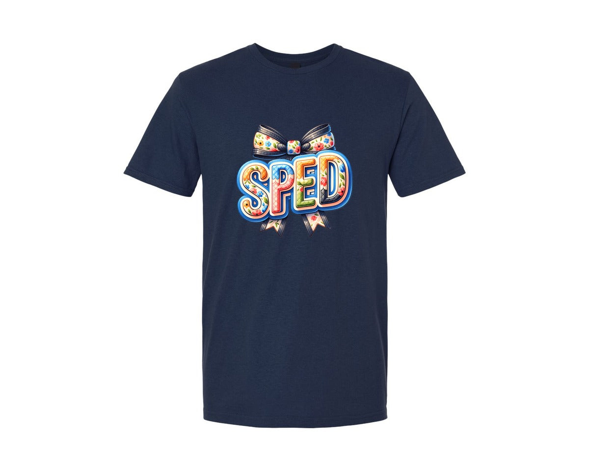 brand:Generic|color:Navy|Sped School Chinoiserie Bow Graphic T-Shirt