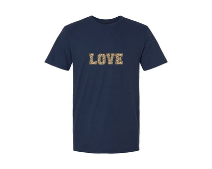 brand:Generic|color:Navy|Love Leopard Print Designs T Shirt Graphic T-Shirt