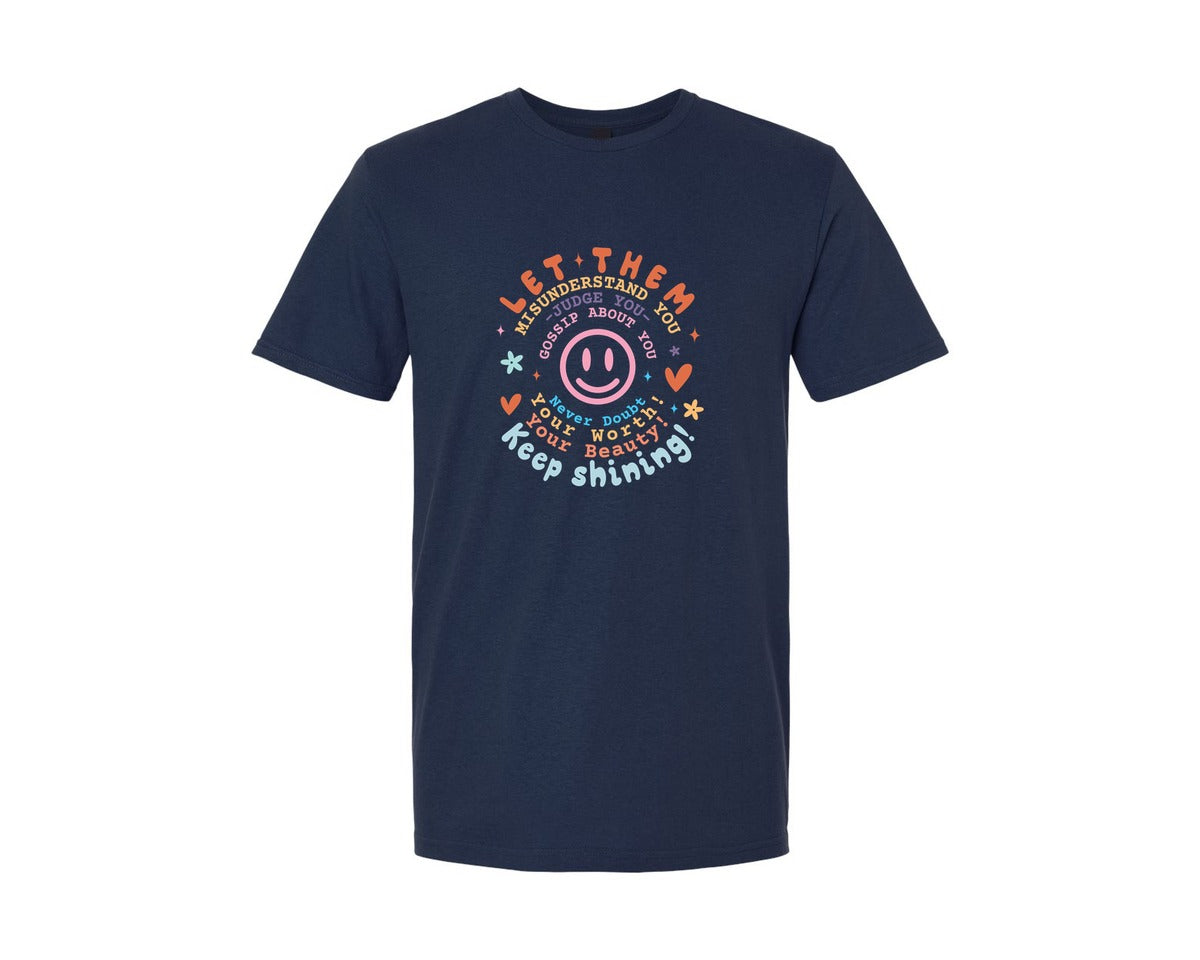 brand:Generic|color:Navy|Let Them Keep Shining Inspirat Graphic T-Shirt