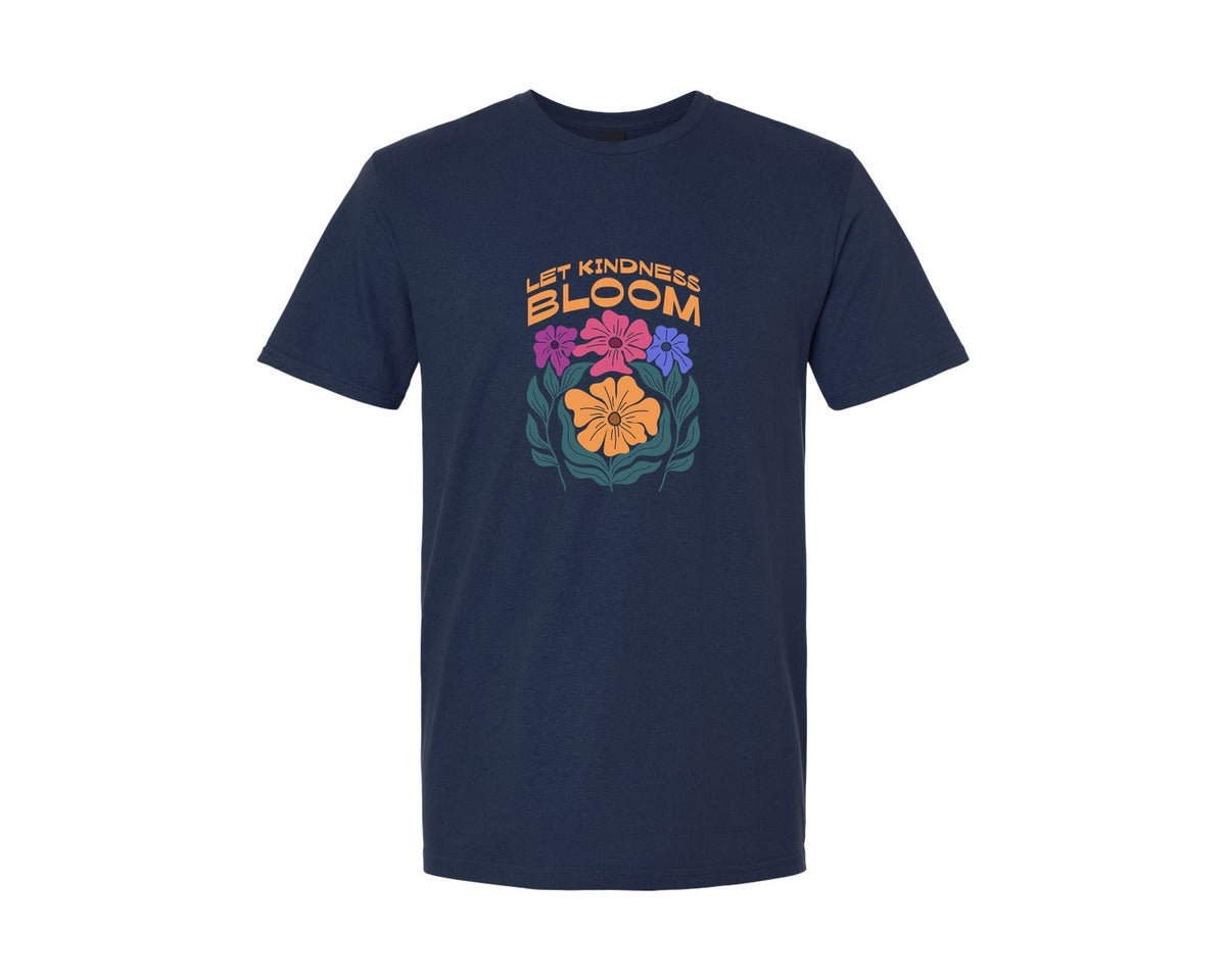 brand:Generic|color:Navy|Let Kindness Bloom Flowers T Shirt Style Graphic T-Shirt