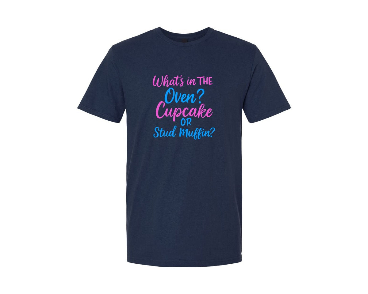 brand:Generic|color:Navy|Cupcake Gender Reveal T Shirt Graphic T-Shirt