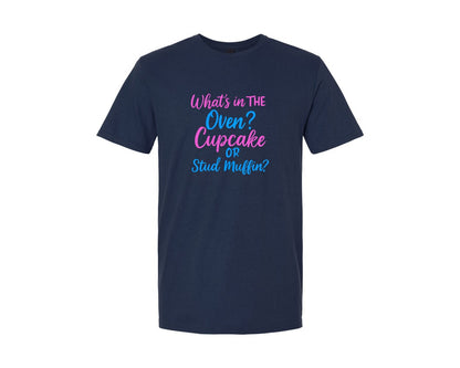 brand:Generic|color:Navy|Cupcake Gender Reveal T Shirt Graphic T-Shirt
