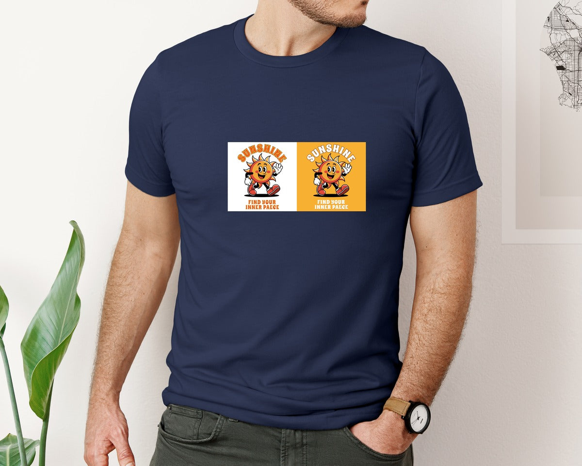 brand:Bella Canvas|color:Navy|Sunshine Find Your Inner Peace Graphic T-Shirt