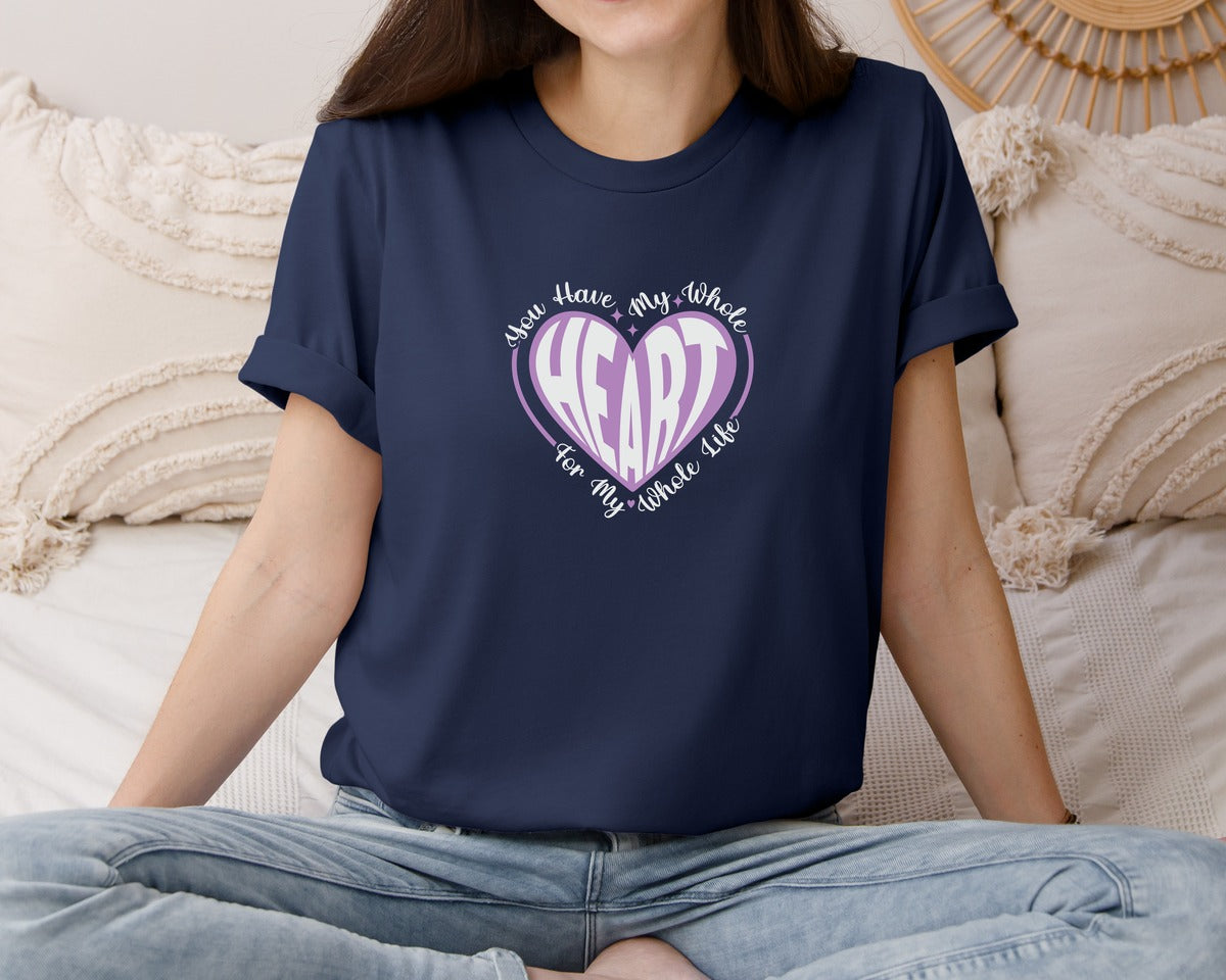 brand:Bella Canvas|color:Navy|You Have My Whole Heart For My Whole 21 Graphic T-Shirt