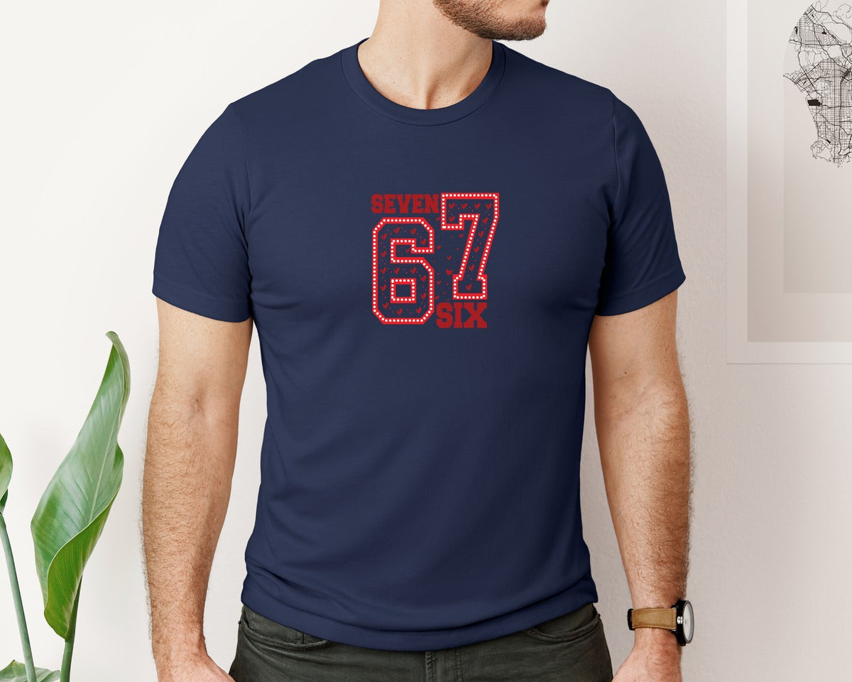 brand:Bella Canvas|color:Navy|Coquette Valentine 67 Six Seven Svgpng 5 Graphic T-Shirt