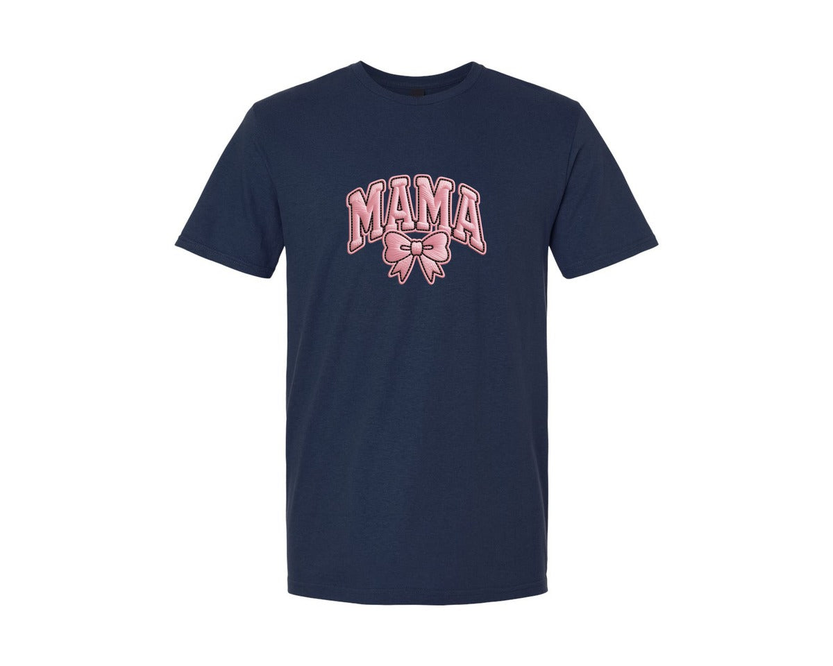 brand:Generic|color:Navy|Pink Coquette Bow Mama Graphic T-Shirt