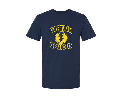 brand:Generic|color:Navy|Captain Obvious Superhero Parody Meme Graphic T-Shirt