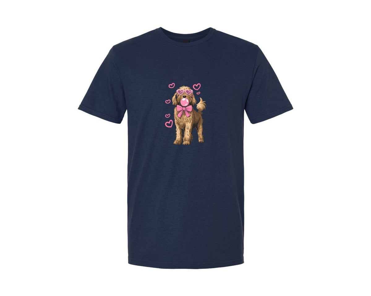 brand:Generic|color:Navy|Bubblegum Dog Valentine 2 Graphic T-Shirt