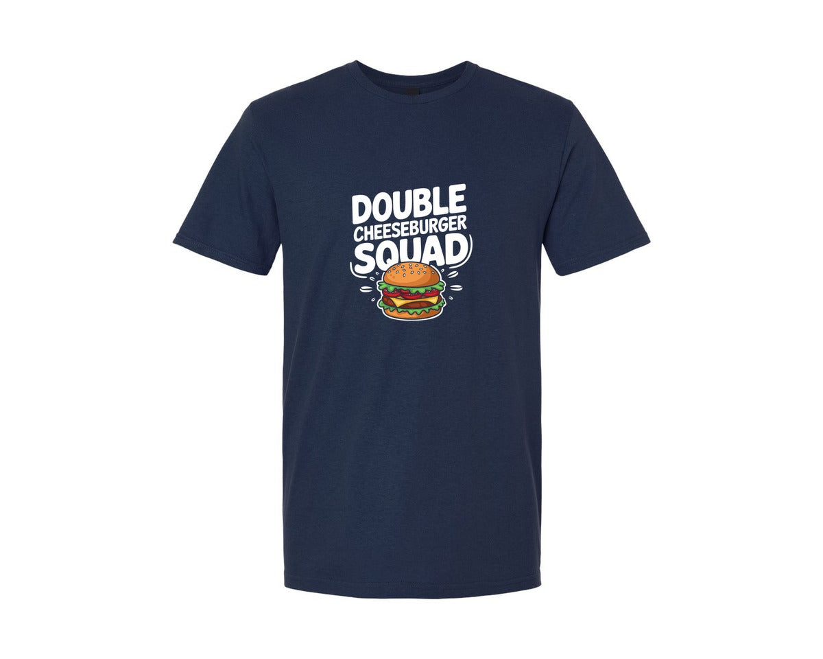 brand:Generic|color:Navy|Double Cheeseburger Squad T Shirt Design 2 Graphic T-Shirt