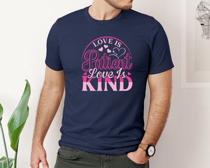 brand:Bella Canvas|color:Navy|Love Is Patient Love Is Kind T Shirt 2 Graphic T-Shirt