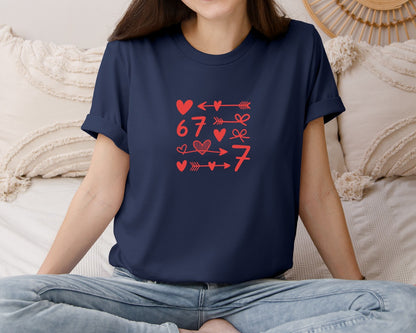 brand:Bella Canvas|color:Navy|Six Seven Love Graphic Graphic T-Shirt