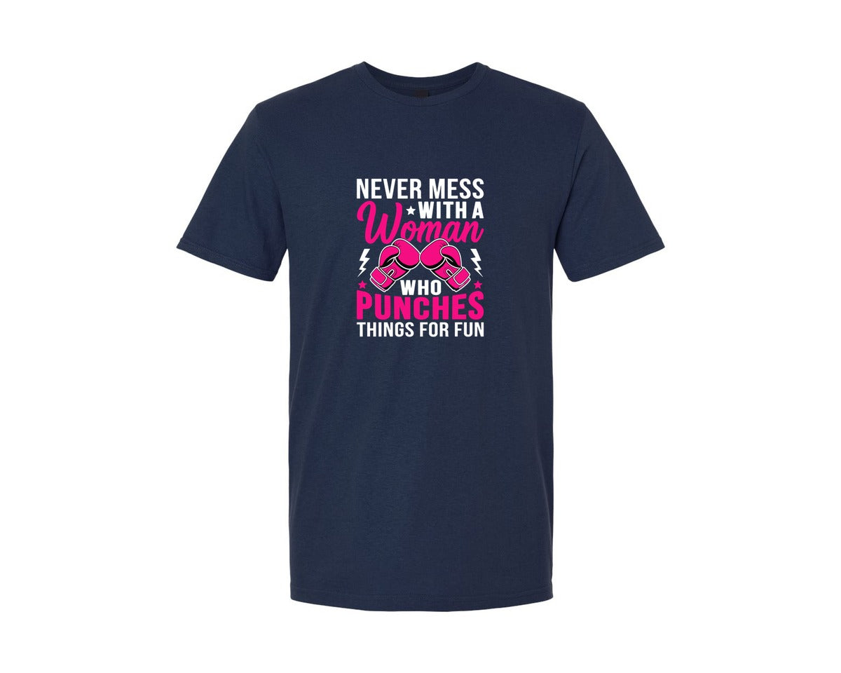 brand:Generic|color:Navy|Woman Who Punches T Shirt Graphic T-Shirt