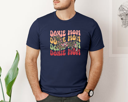 brand:Bella Canvas|color:Navy|Doxie Mom Dachshund Lovers Graphic T-Shirt