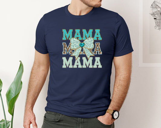 Western Mama Leopard Coquette Bow Graphic T-Shirt