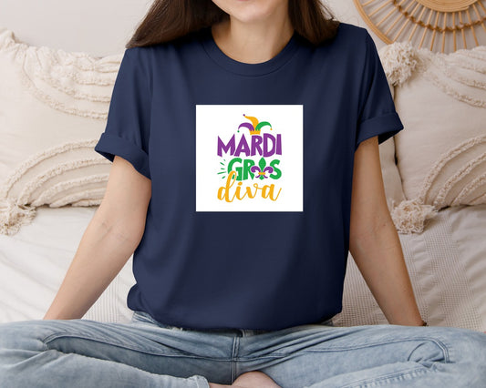 Mardi Gras Diva Mardi Gras Graphic T-Shirt