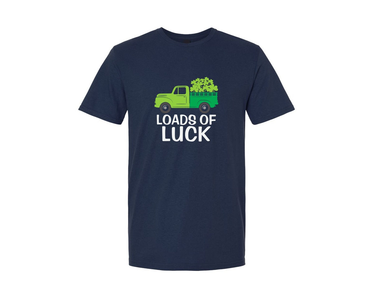 brand:Generic|color:Navy|Loads Of Luck Tractor St Patricks Day Graphic T-Shirt